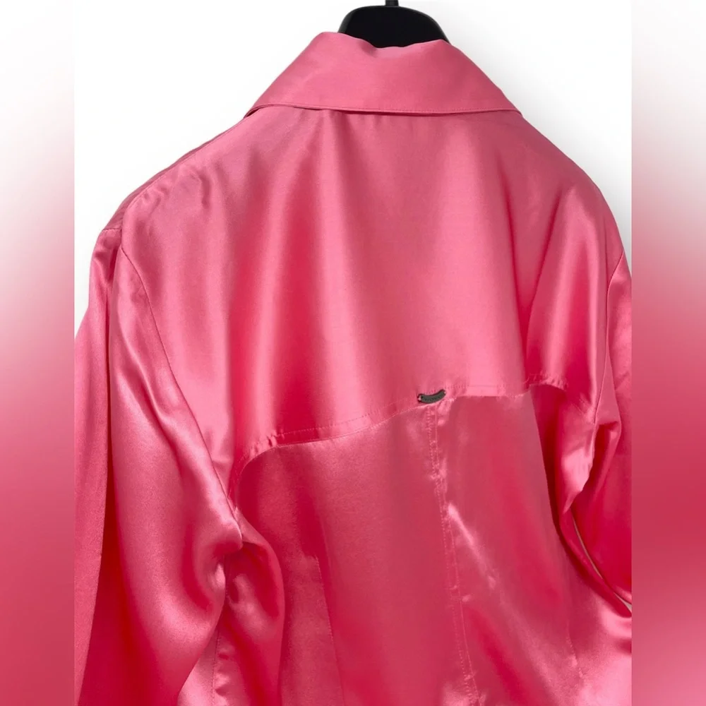 Silk & Cashmere Pure Silk Long Sleeve Western Style Shirt - Picture 13 of 15